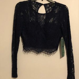 Navy blue lace homecoming dress